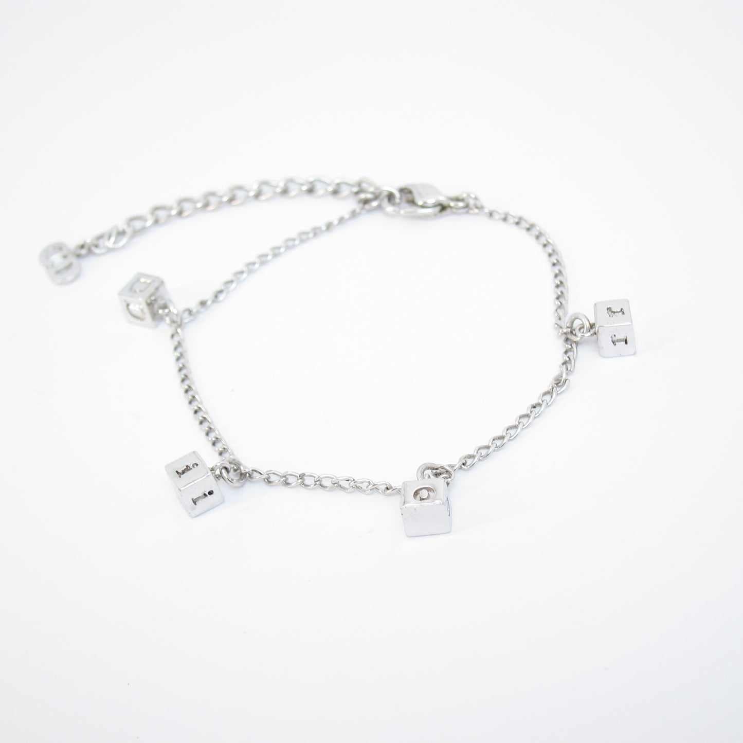 Christian Dior Vintage Dior Logo on Cube Silver Bracelet