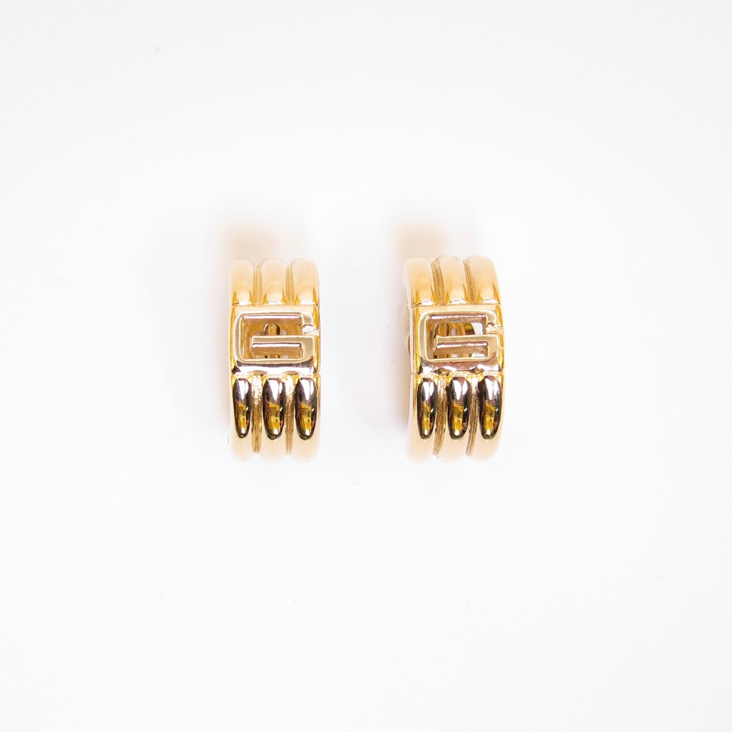 Givenchy Vintage G Logo Golden Clip-on Earrings