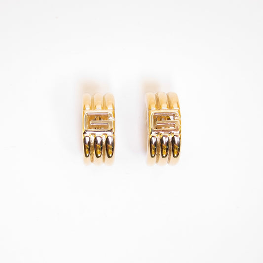 Givenchy Vintage G Logo Golden Clip-on Earrings