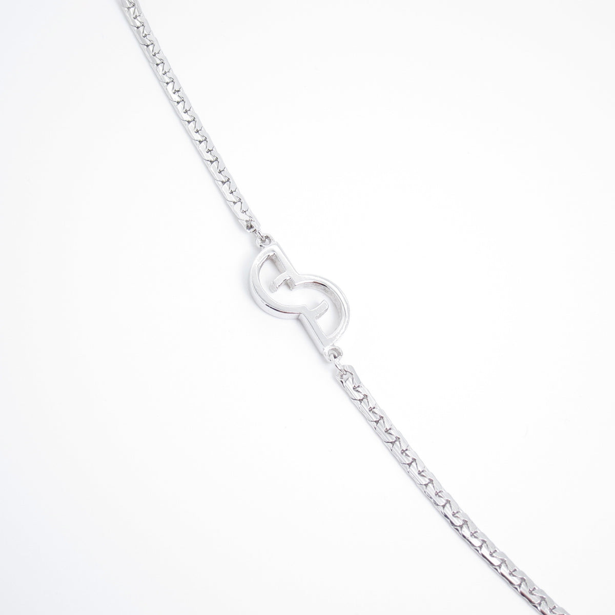 Givenchy Vintage Silver-Tone Chain Necklace with S-Shaped Details