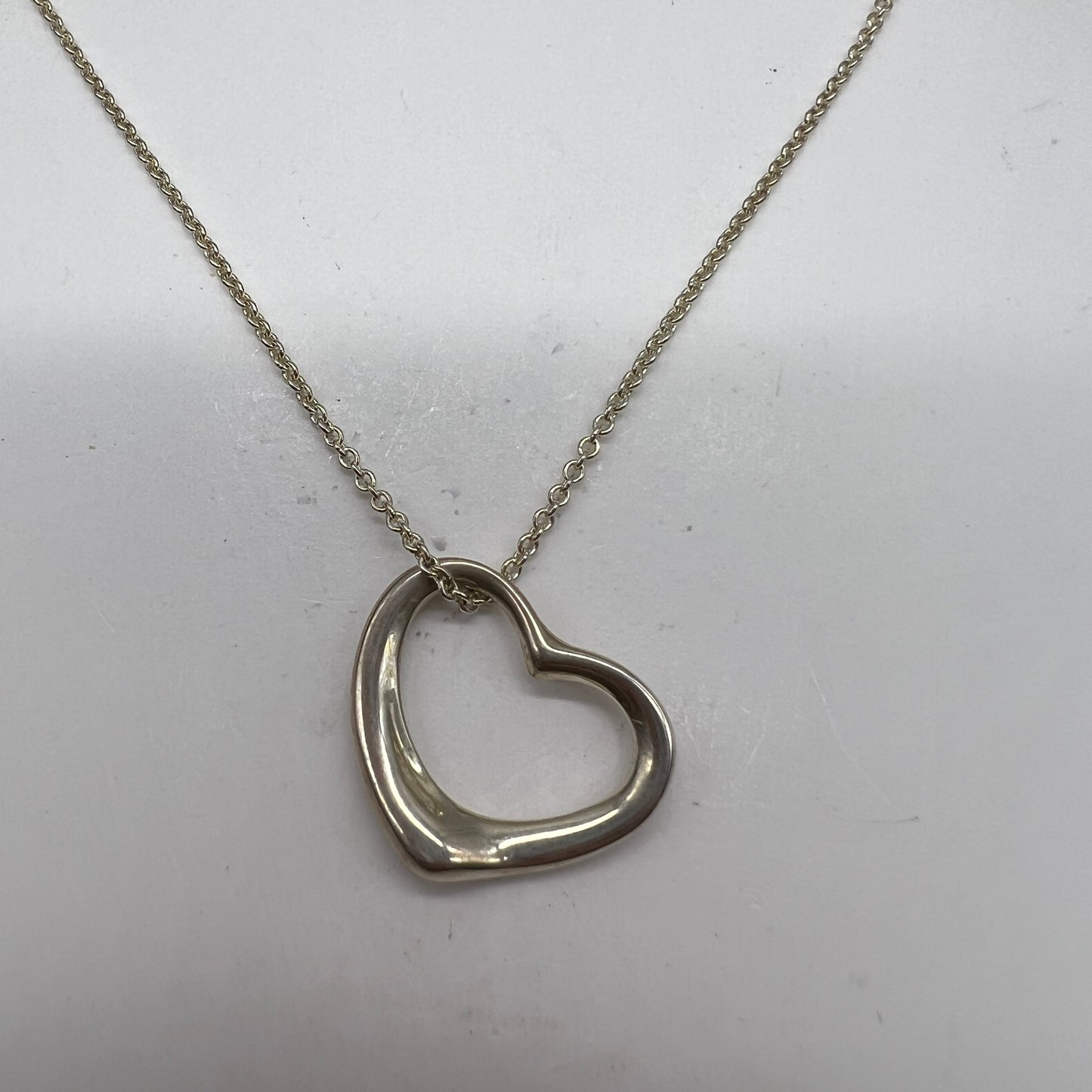 Tiffany Vintage Open Heart 925 Silver Necklace