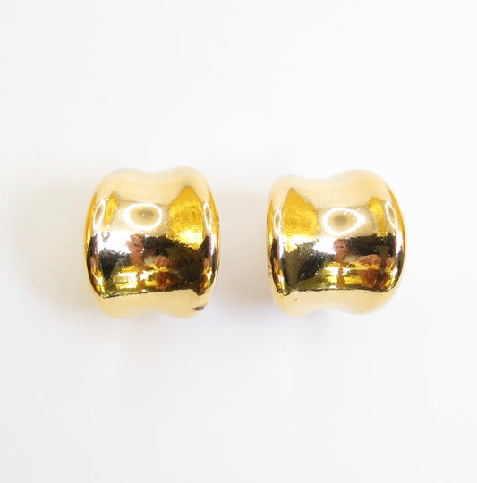 Monet Vintage Fluid Wave Golden Clip-on Earrings