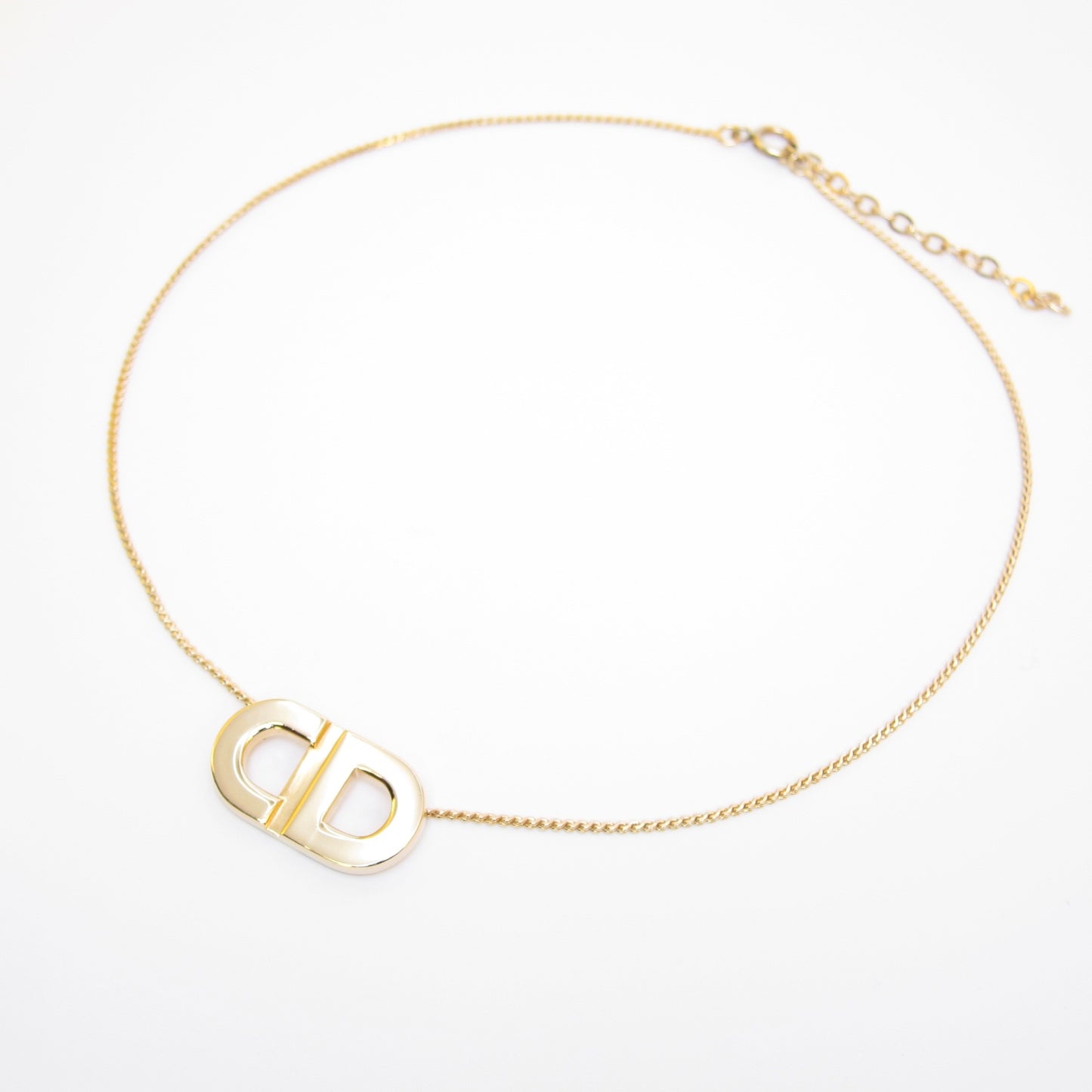 Christian Dior Vintage CD Logo Golden Necklace
