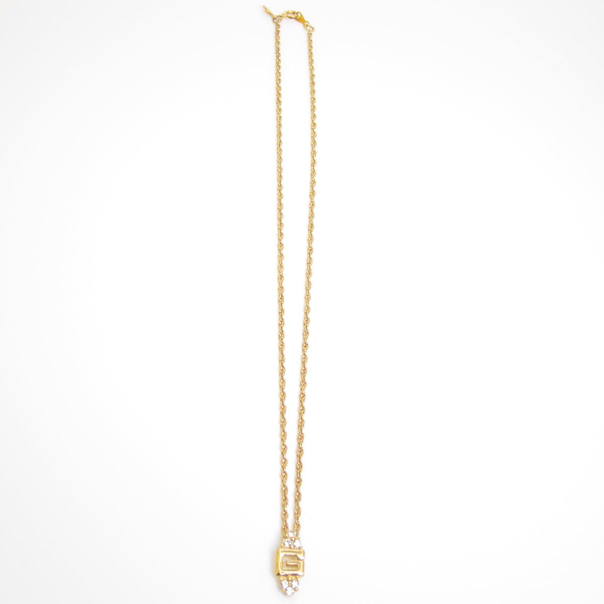 Givenchy Vintage Crystal G Pendant Necklace