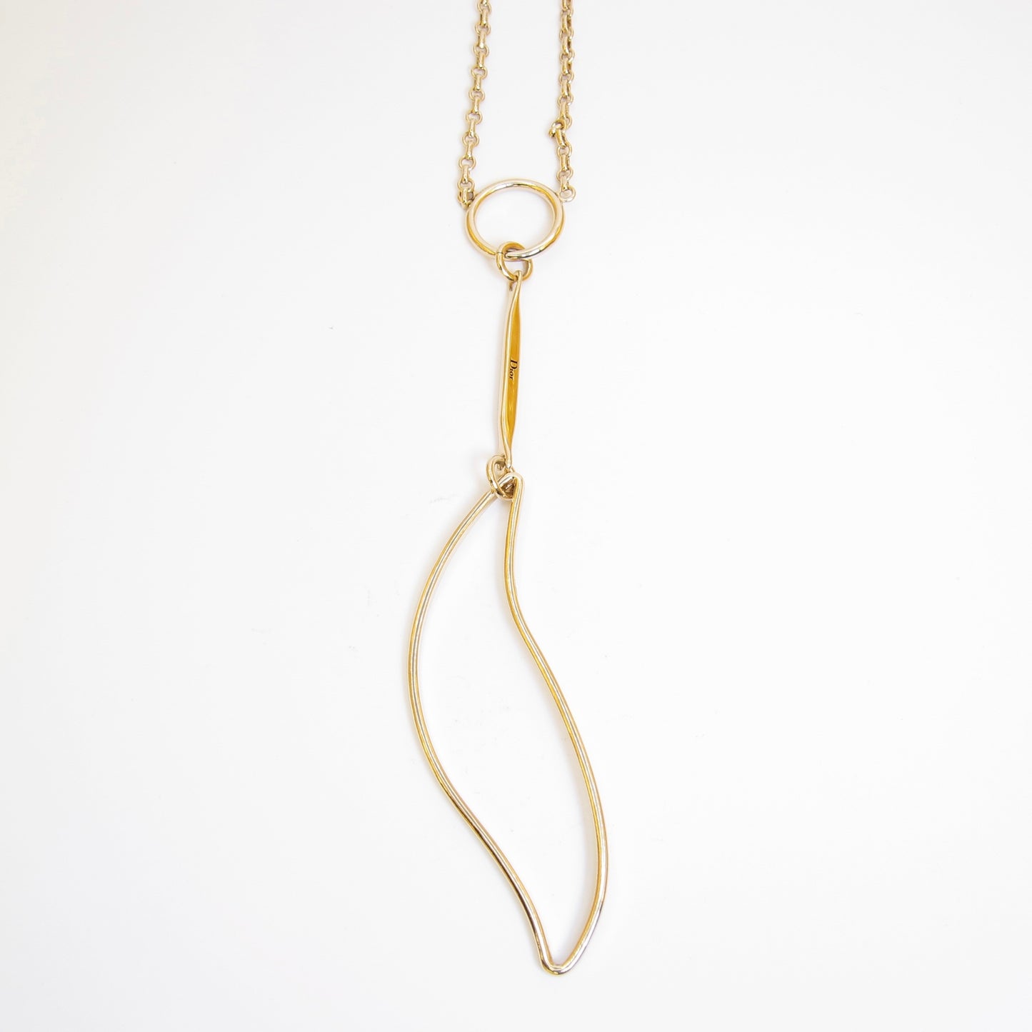 Christian Dior Vintage Stylish Golden Long Necklace