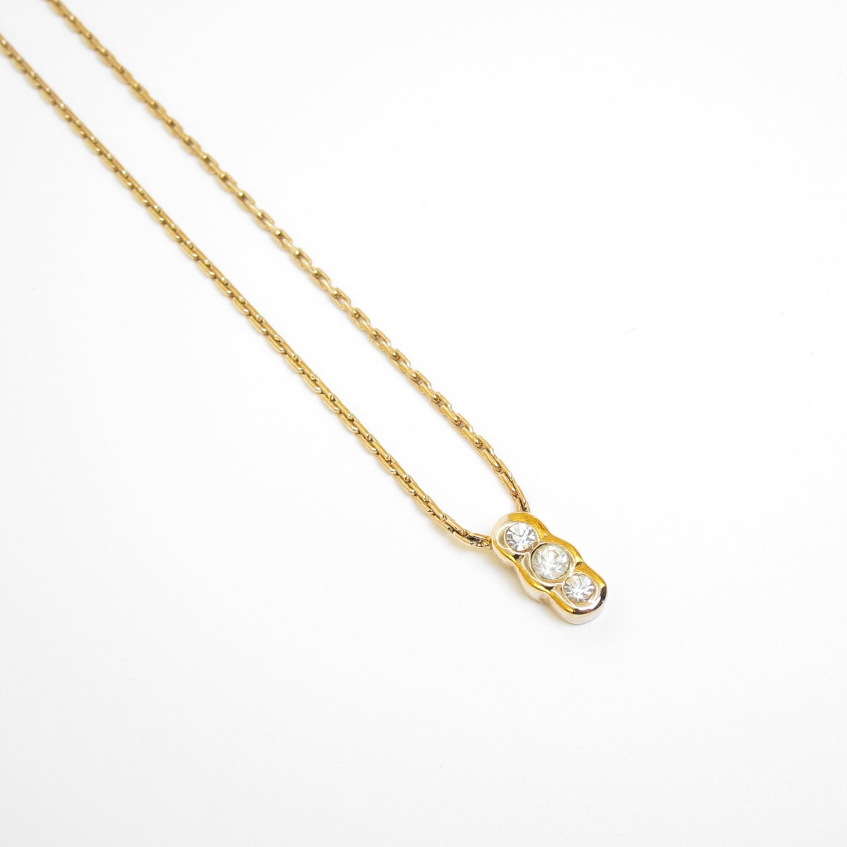Christian Dior Vintage Triple Crystal Bar Necklace