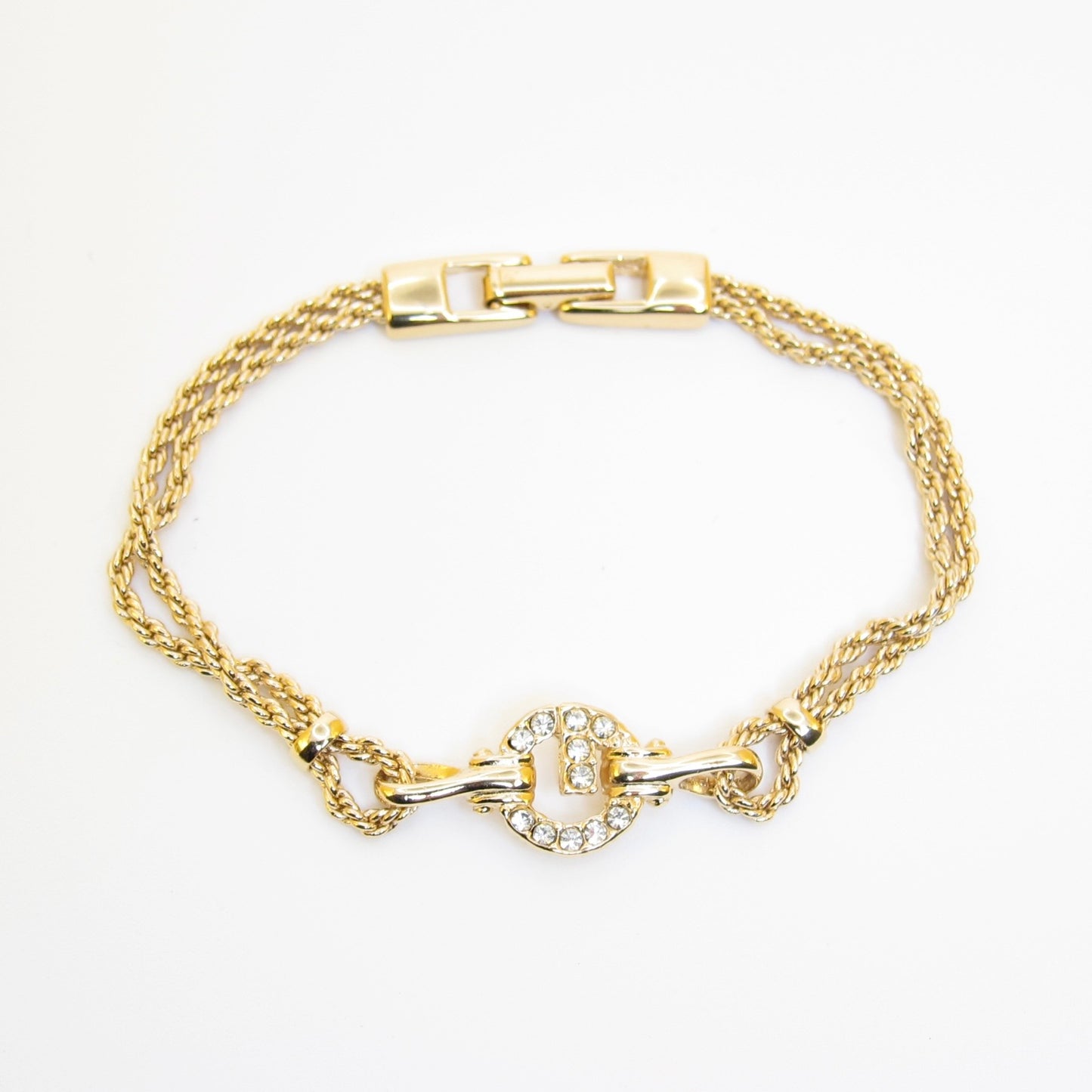 Givenchy Vintage Crystal G Chain Bracelet
