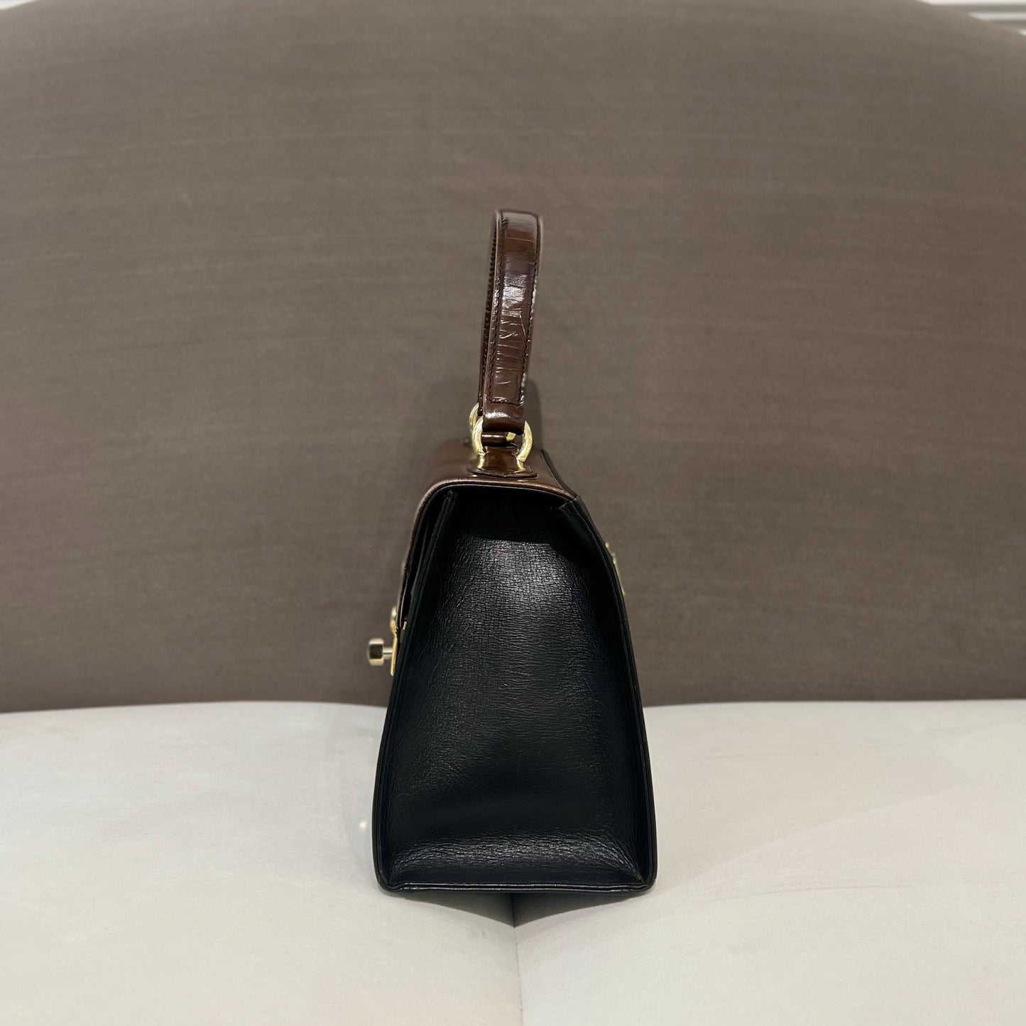 Valentino Brown And Black Leatherhandbag