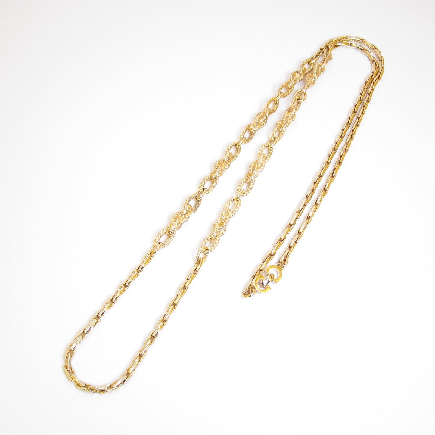 Christian Dior Vintage Stylish Golden Long Chain Necklace