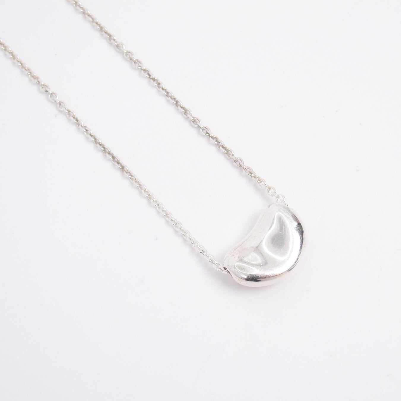 Tiffany Vintage 925 Silver Bean Pendant Necklace