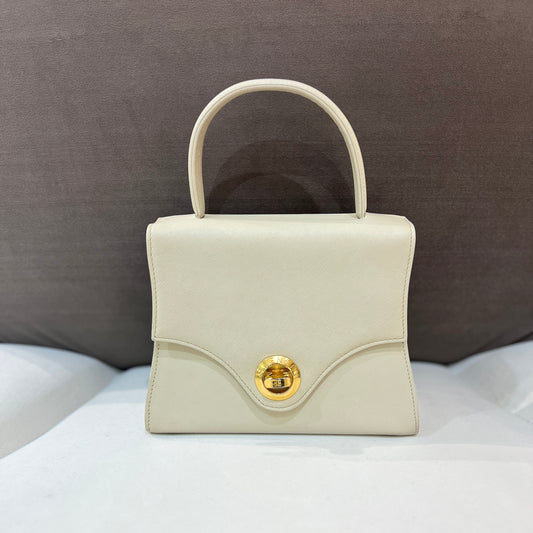 Givenchy Beige Leather Handbag With Gold Turn Lock