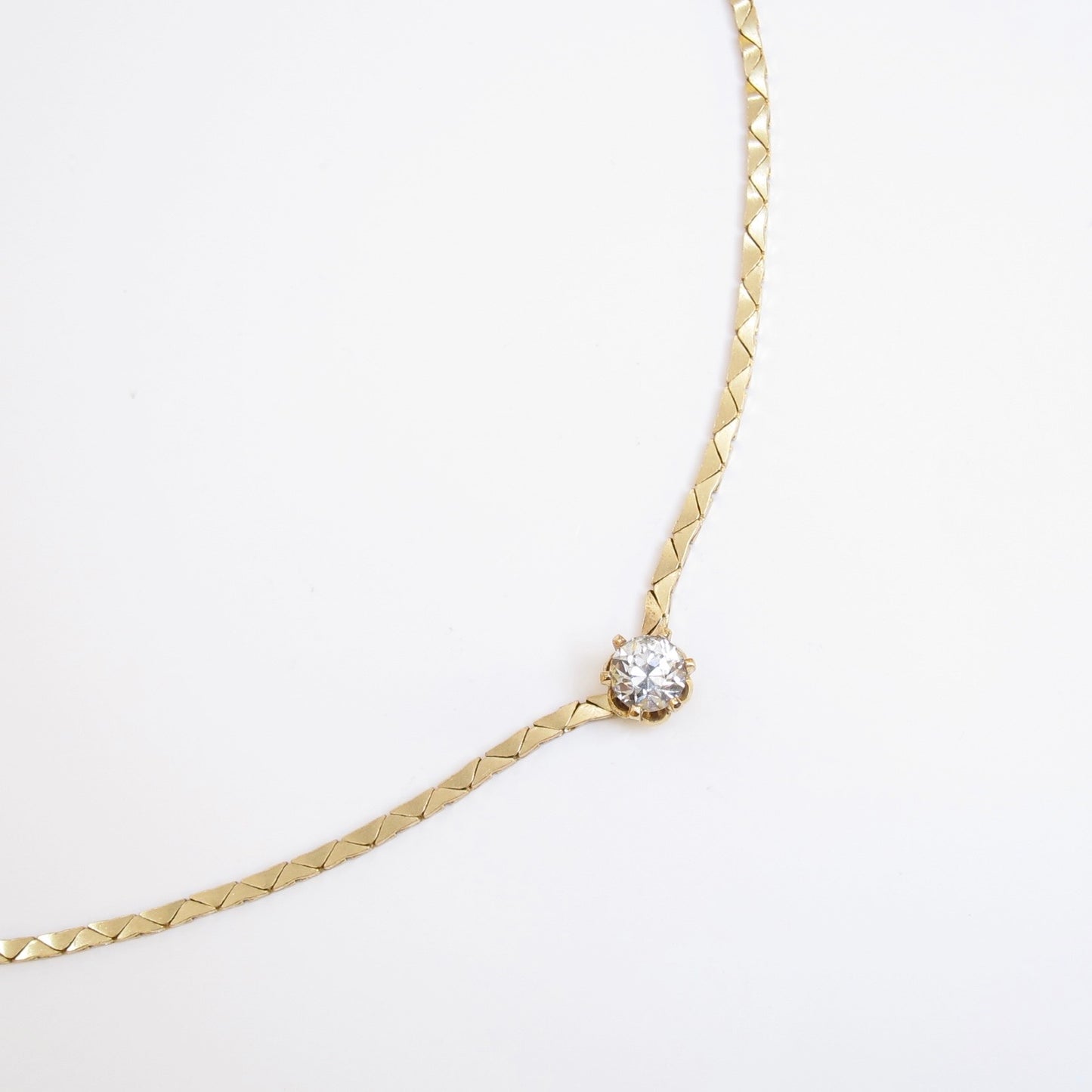 Christian Dior Vintage Rhinestone Motif Golden Necklace