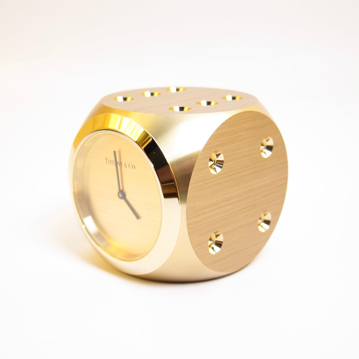 Tiffany Vintage Dice Golden Table Clock