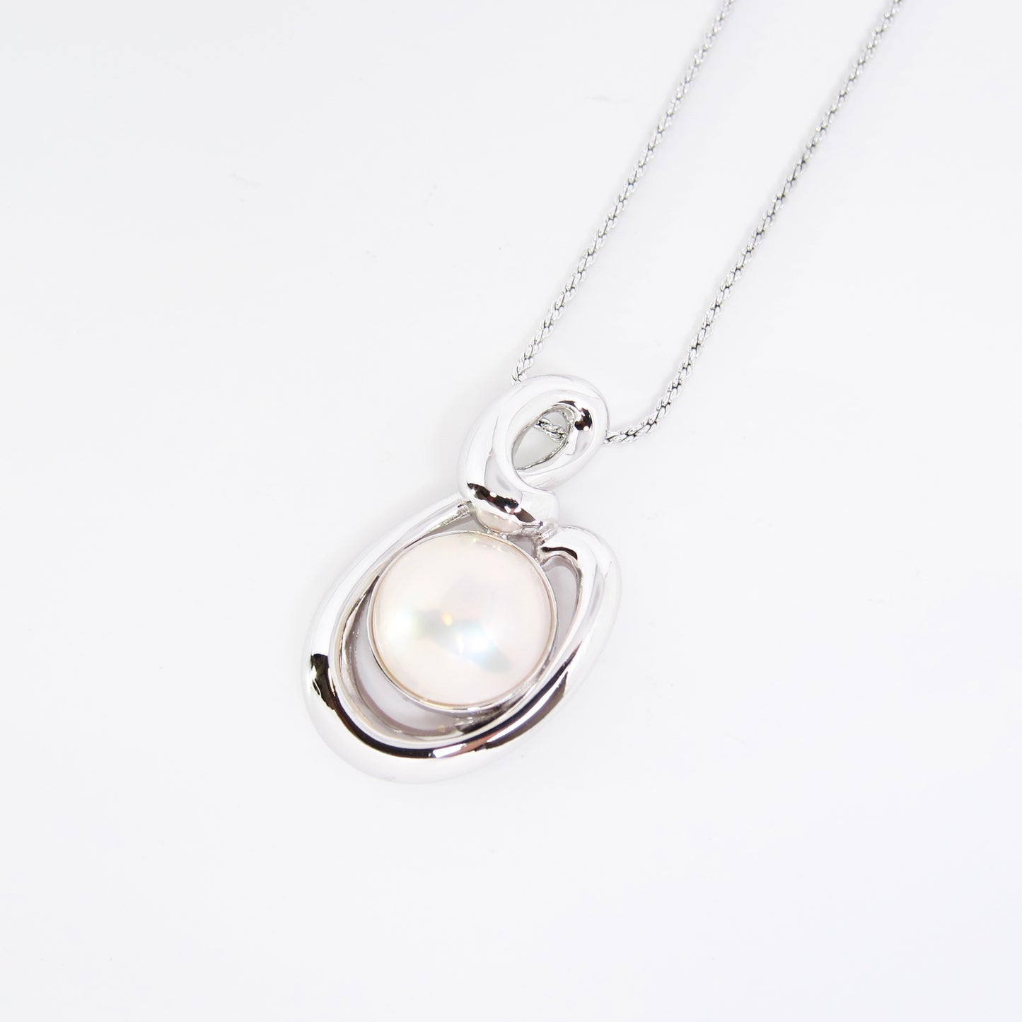 Tasaki Vintage Mabe Pearl 925 Silver Necklace