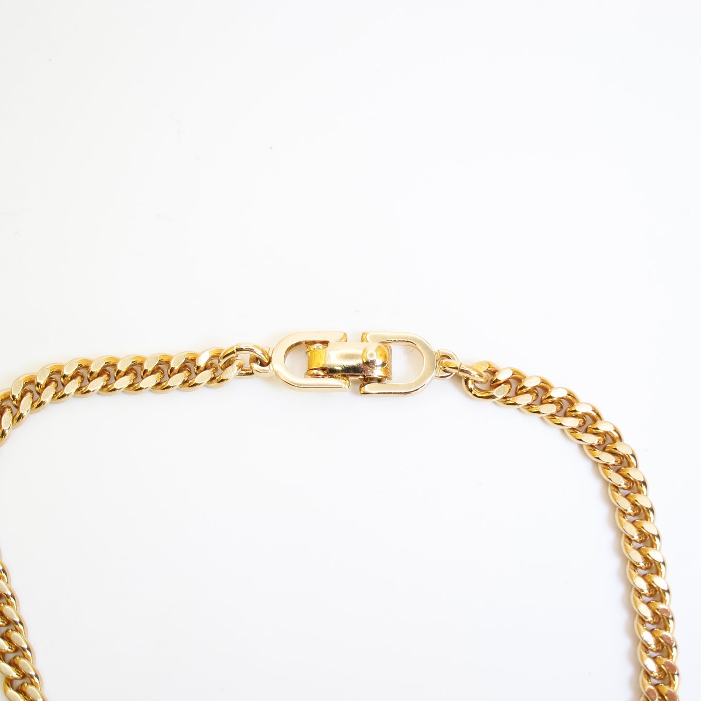 Christian Dior Vintage CD Logo with Rhinestone Golden Bracelet