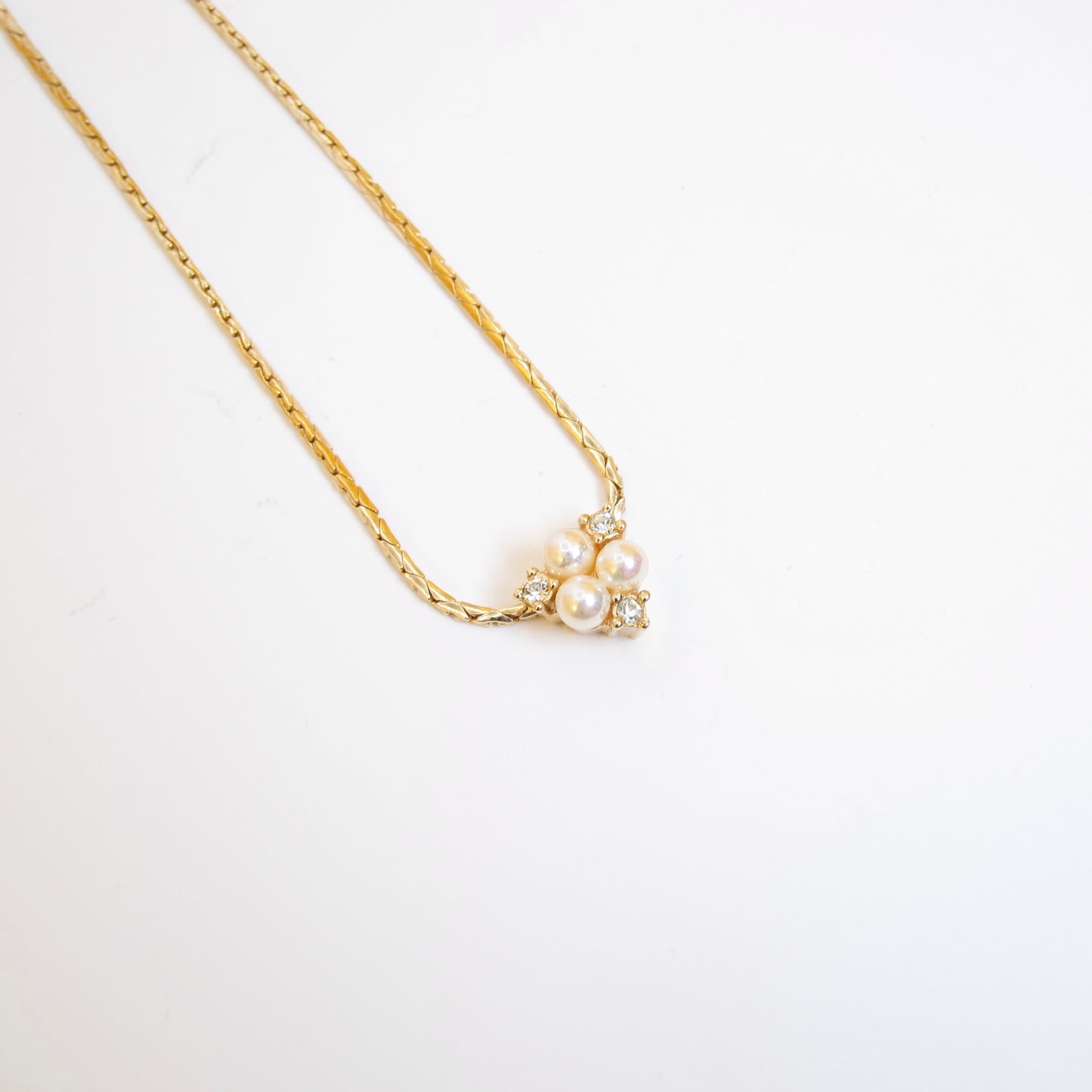 Christian Dior 復古珍珠與水鑽金項鍊