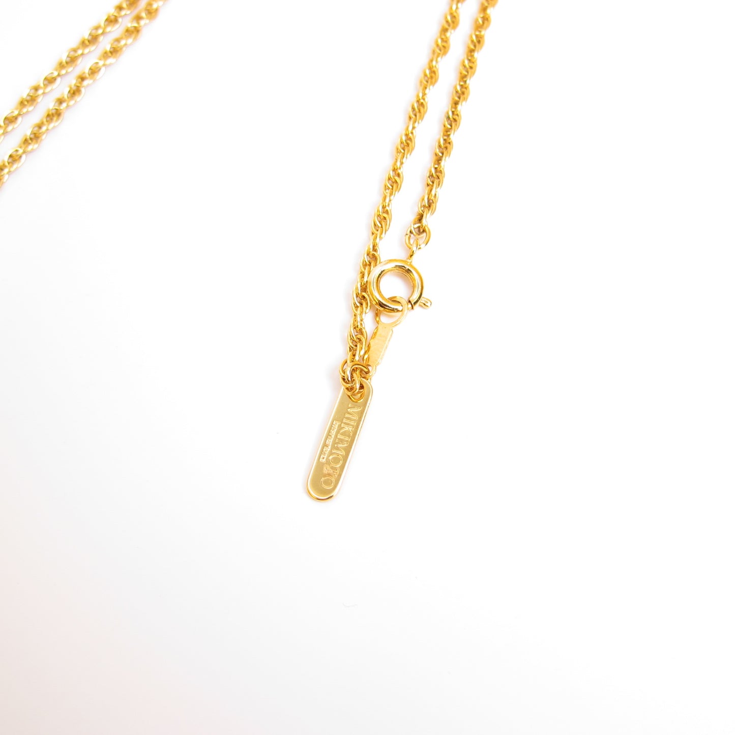 Mikimoto Vintage Magnifying Glass Akoya Pearl Golden Necklace