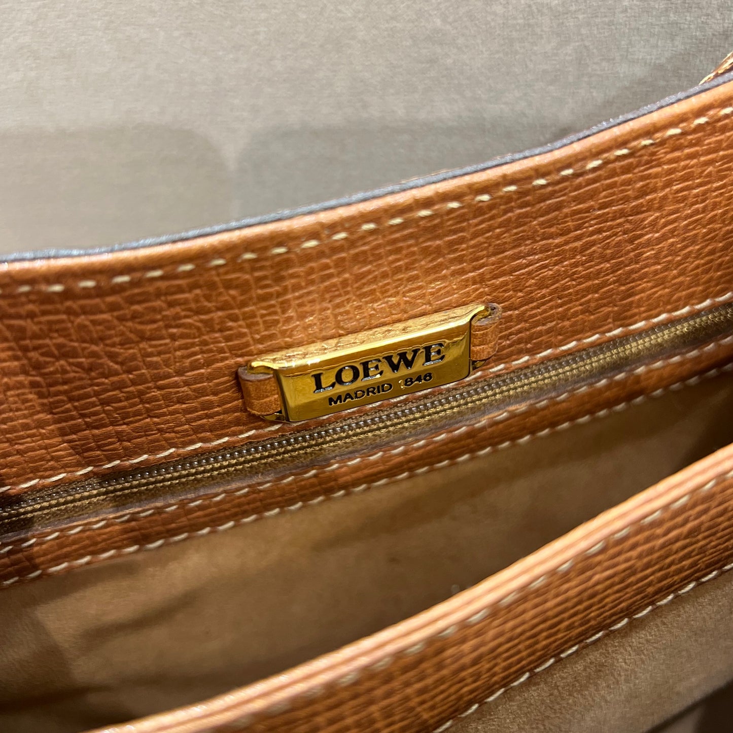 Loewe Vintage Brown Leather Shoulder Bag