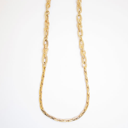 Christian Dior Vintage Stylish Golden Long Chain Necklace