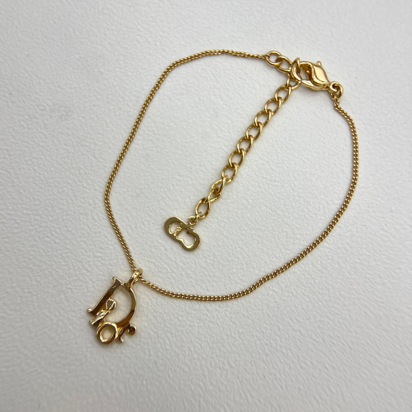 Christian Dior Vintage Dior Logo Golden Bracelet