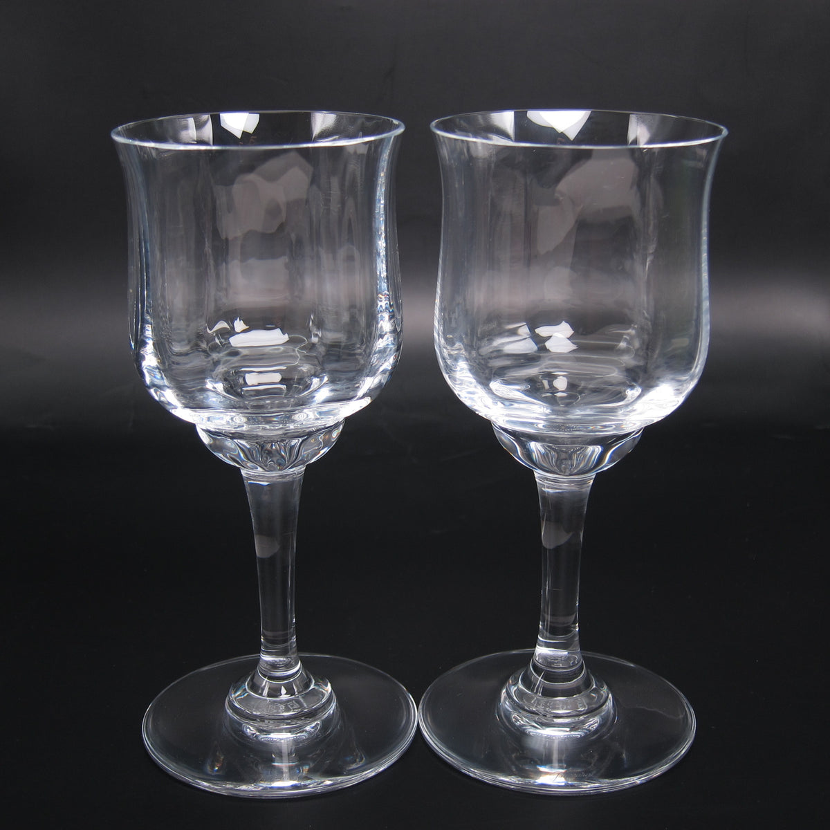 Baccarat Vintage Crystal Capri Optic Claret Wine Glasses Set of 2