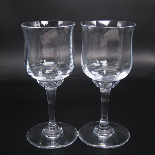Baccarat Vintage Crystal Capri Optic Claret Wine Glasses Set of 2