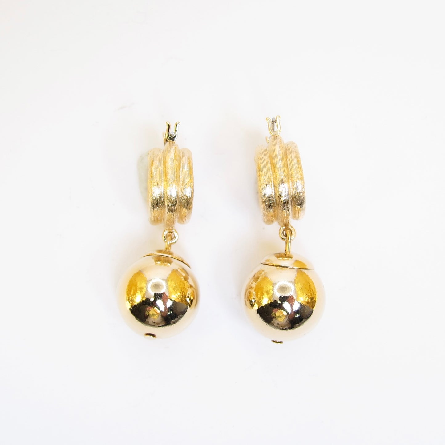 Givenchy Vintage Ball Drop Golden Clip-on Earrings