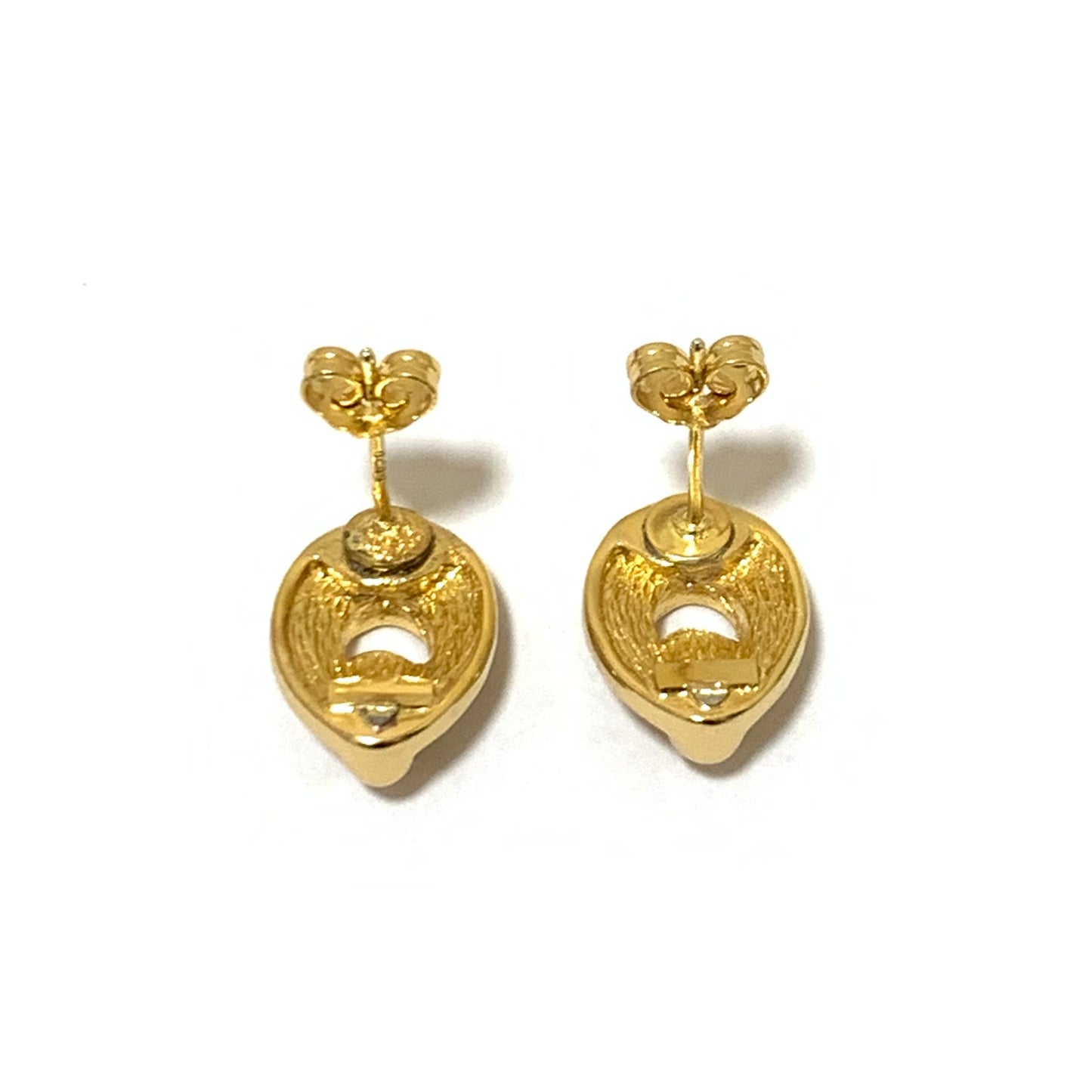 Christian Dior Vintage Oval Shape with Rhinestone Golden Earrings
