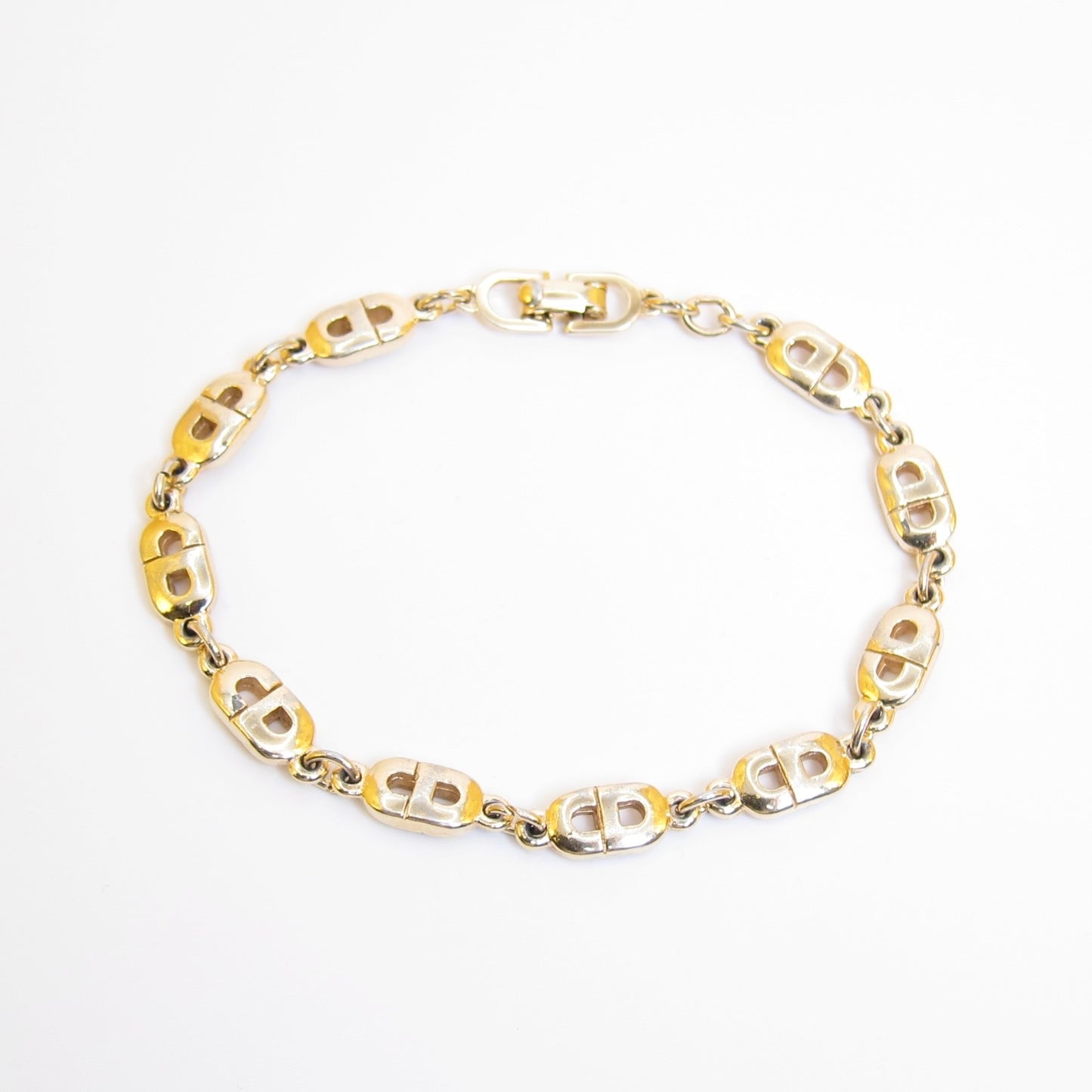 Christian Dior Vintage CD Logo Golden Bracelet