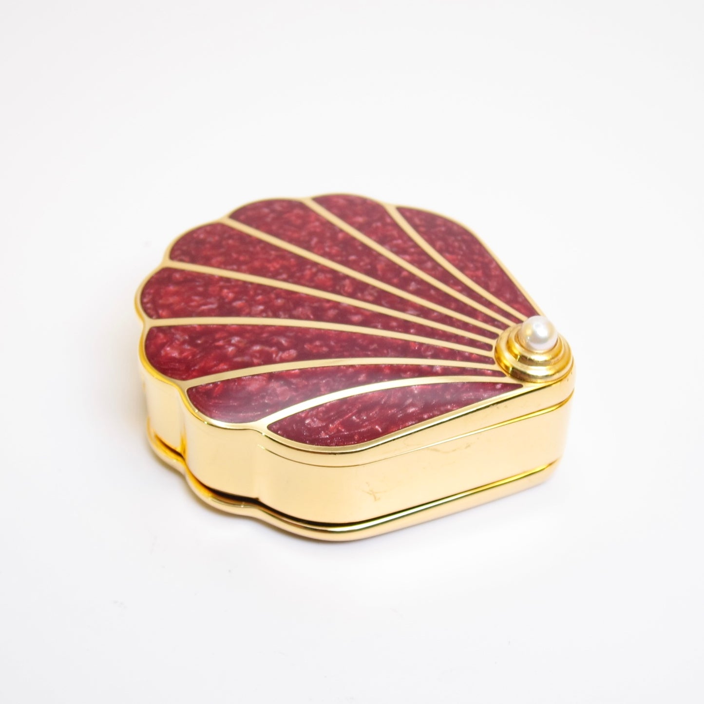 Mikimoto Vintage Red Shell with Pearl Golden Pocket Watch