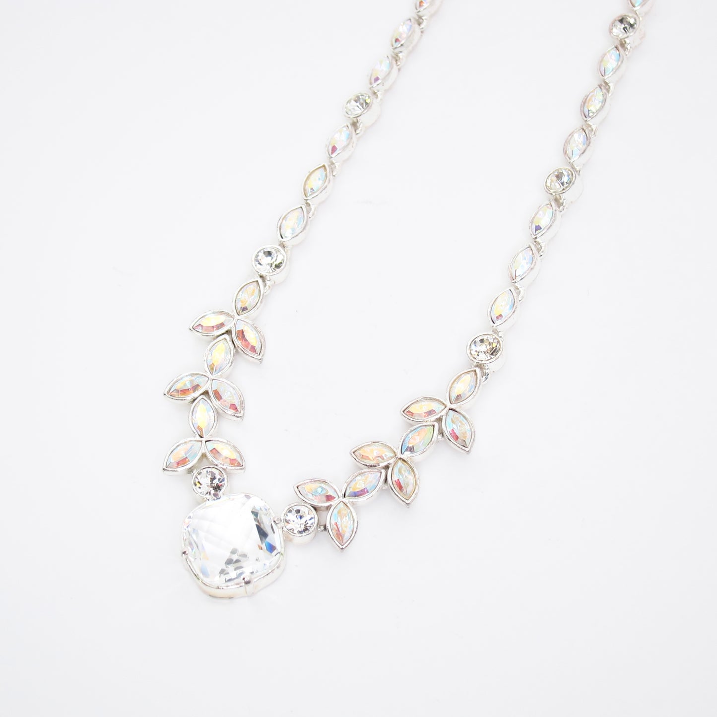 Givenchy Vintage Multi Color Stone Silver Necklace