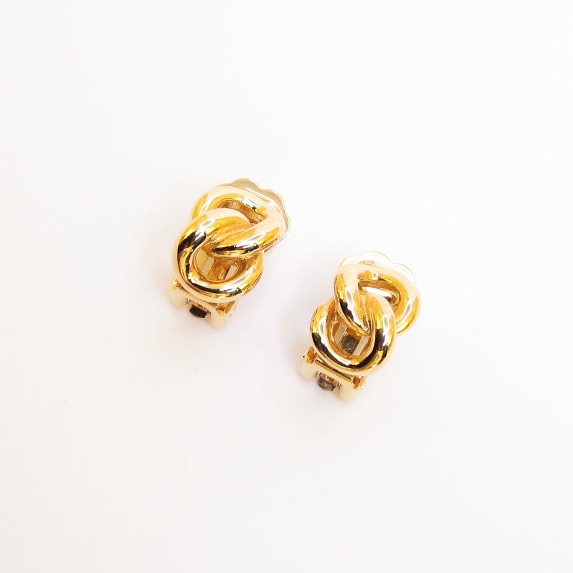 Christian Dior Vintage Link Golden Clip-on Earrings