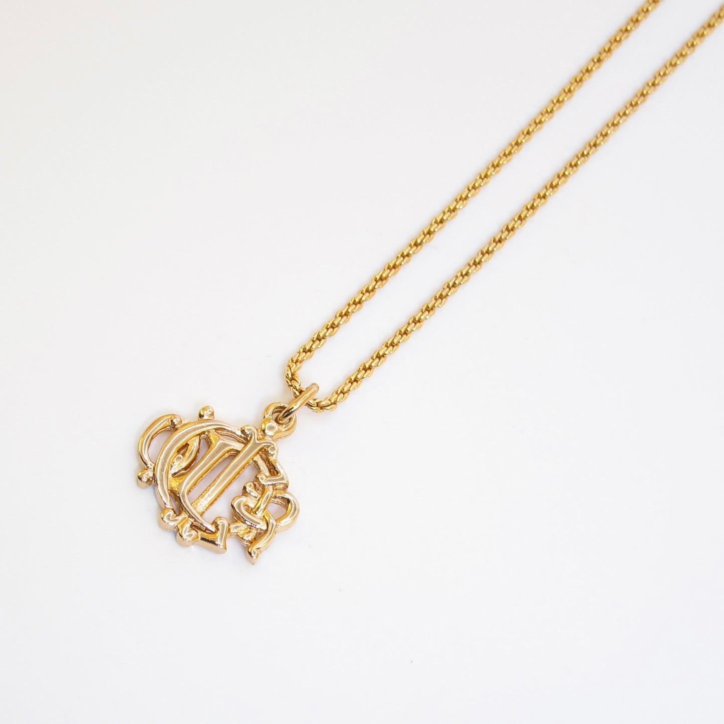 Christian Dior Vintage Dior Logo Golden Necklace