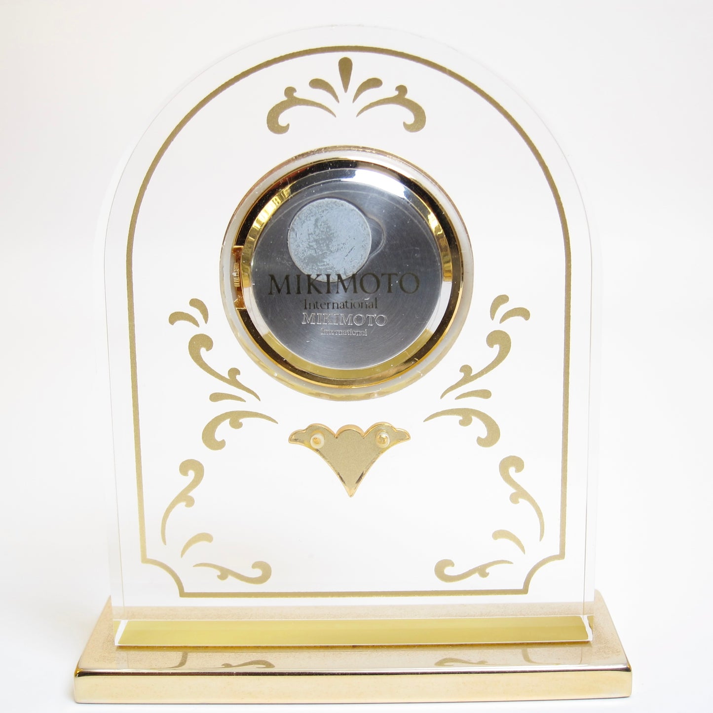 Mikimoto Vintage Pearl and Golden Table Clock