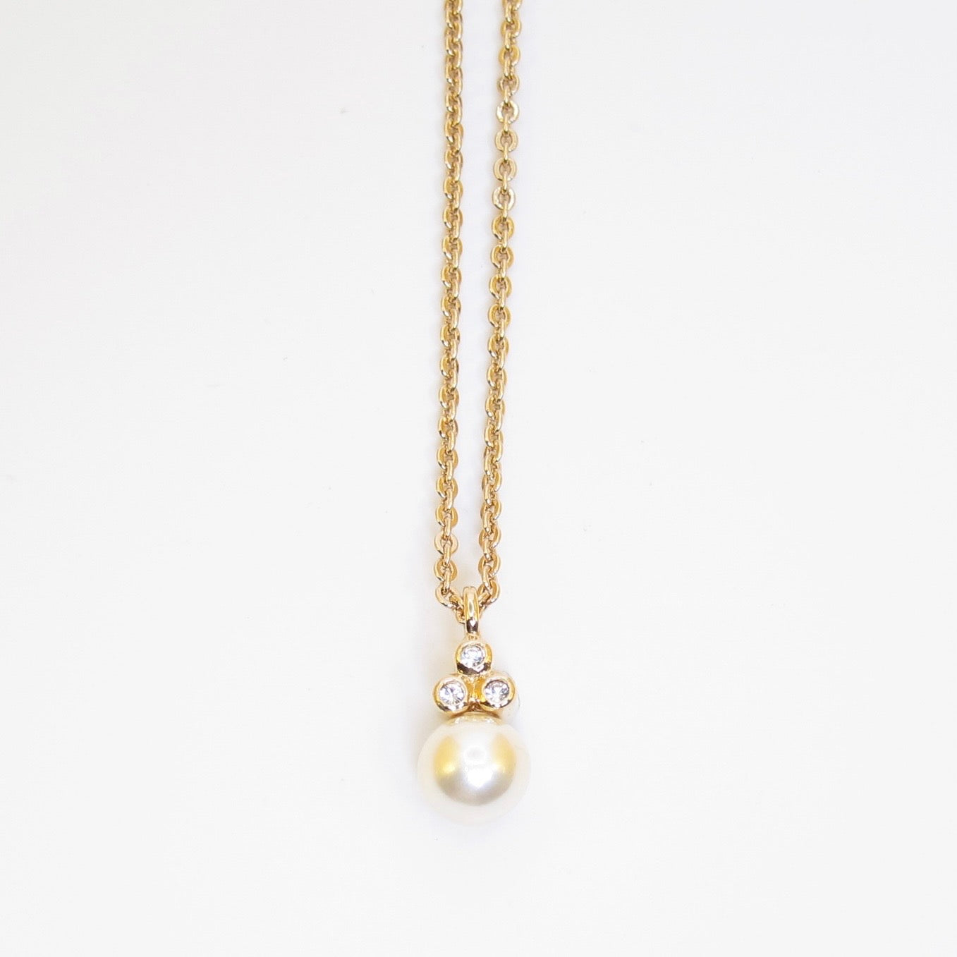 Christian Dior Vintage Pearl and Rhinestone Golden Necklace