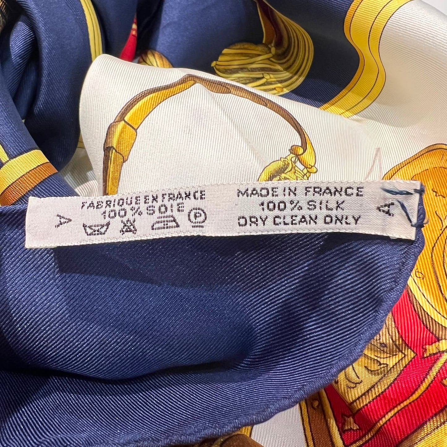 Hermes Vintage Springs Navy Silk Scarf