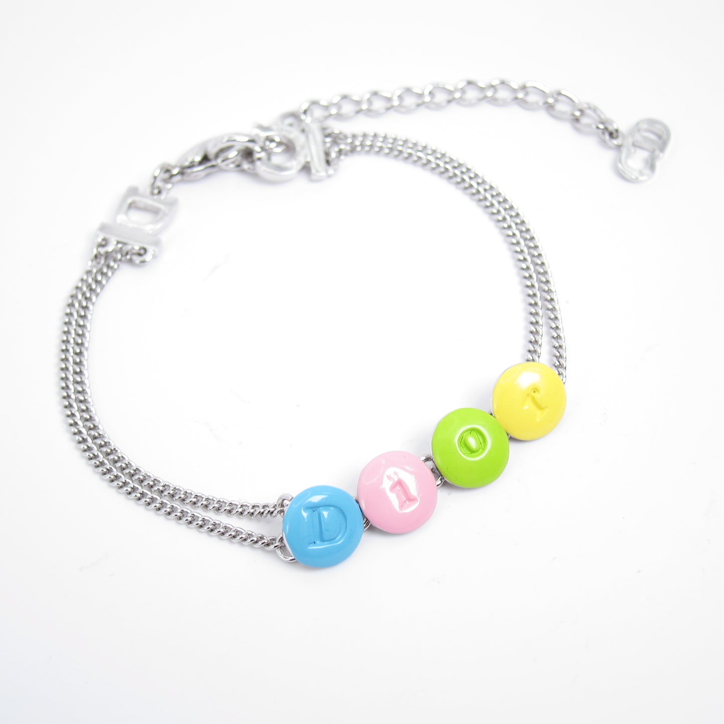 Christian Dior Vintage Dior 多色 Logo 銀手鐲