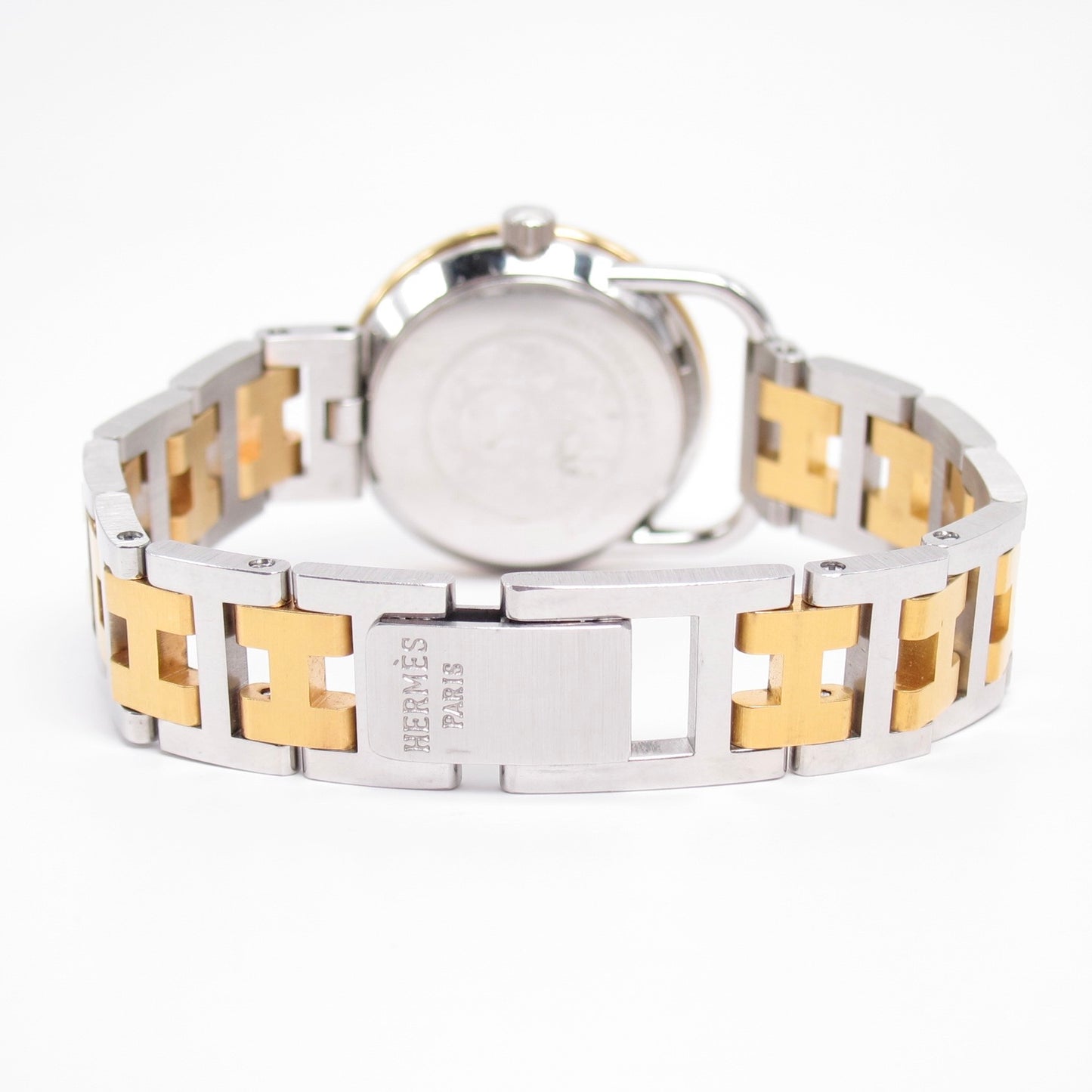 Hermes Vintage Arceau White Face with H Bracelet Two Tone Watch