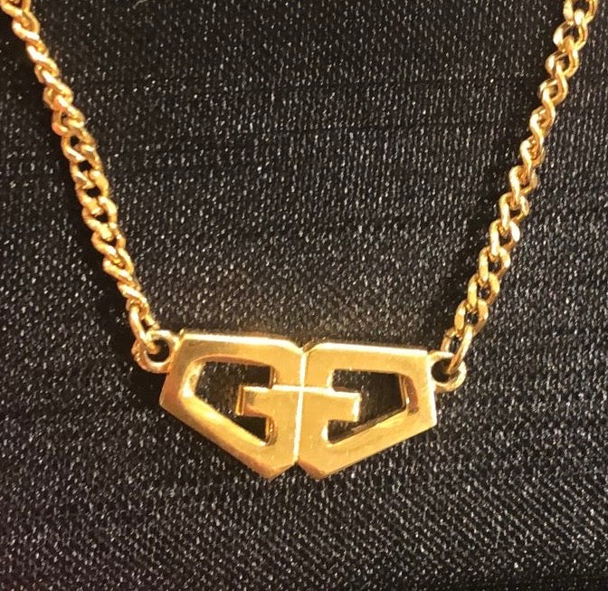 Givenchy Vintage GG Logo Golden Necklace