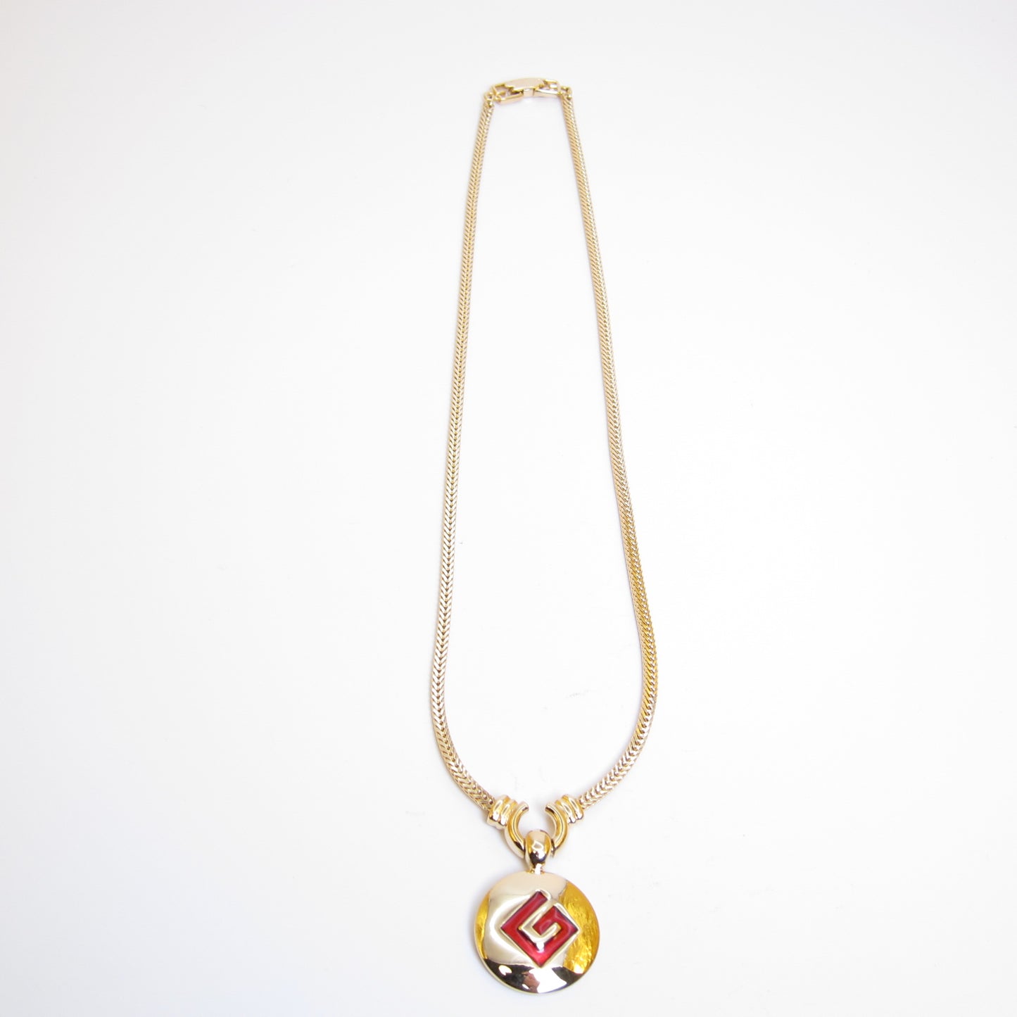 Givenchy Vintage G Logo on Round Shape Golden Necklace