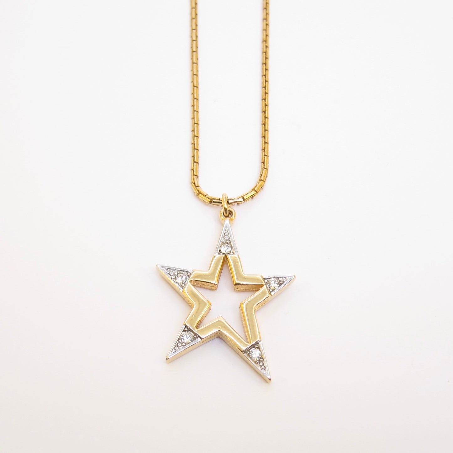 Givenchy Vintage Star with Rhinestone Golden Necklace