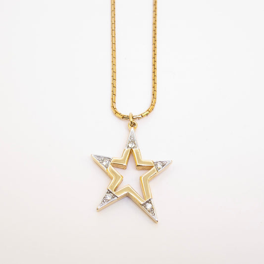 Givenchy Vintage Star with Rhinestone Golden Necklace
