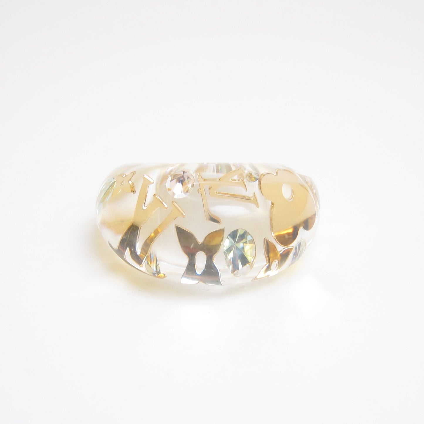 Louis Vuitton Vintage Monogram Inclusion Clear Resin Ring