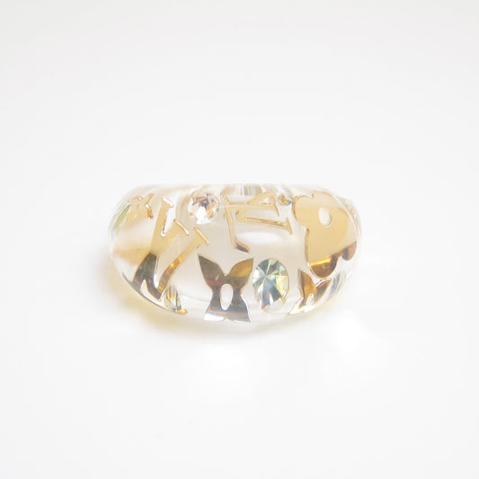 Louis Vuitton Vintage Monogram Inclusion Clear Resin Ring