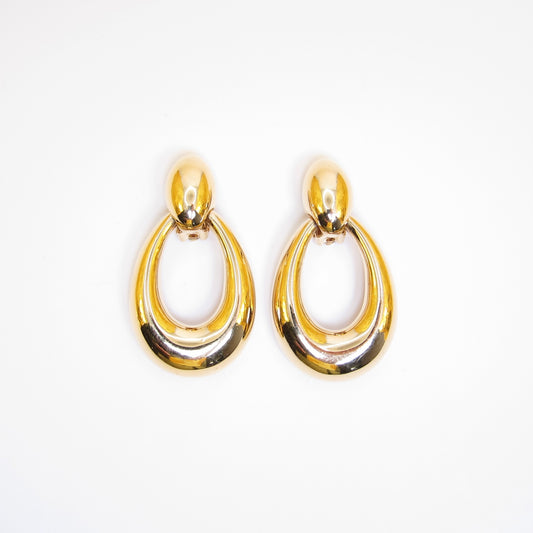 Christian Dior Vintage Stylish Golden Clip-on Earrings