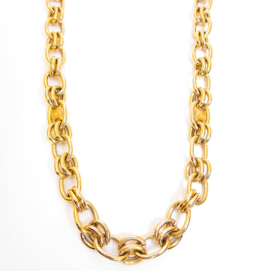 Celine Vintage Triomphe Golden Long Necklace
