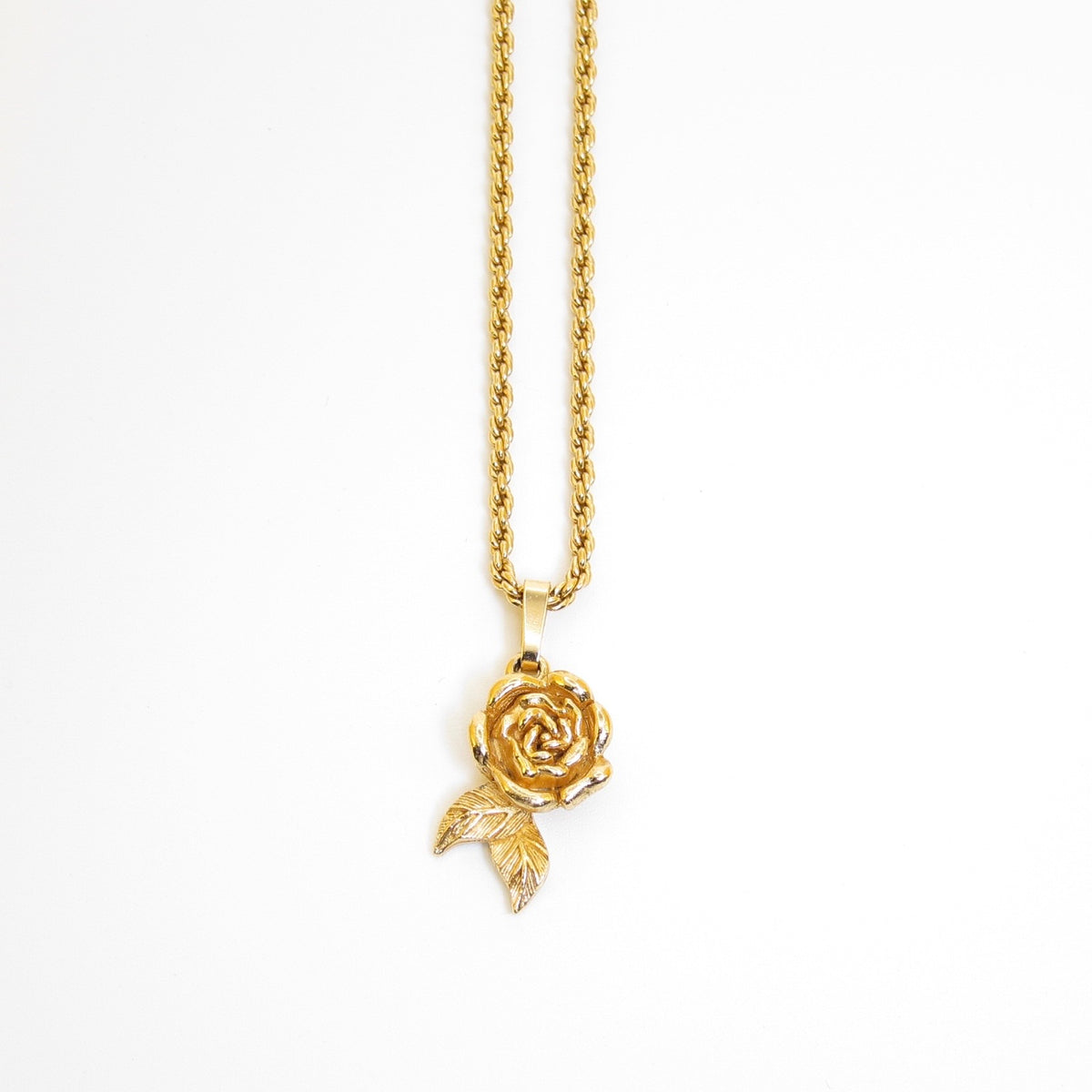Christian Dior Vintage Rose Motif Golden Necklace