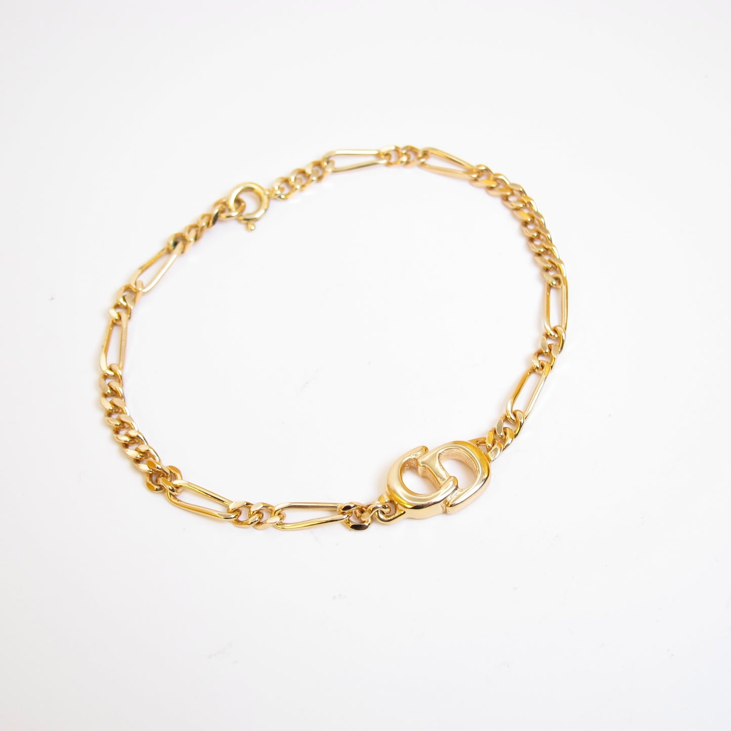 Christian Dior 復古 CD 標誌金色手鍊