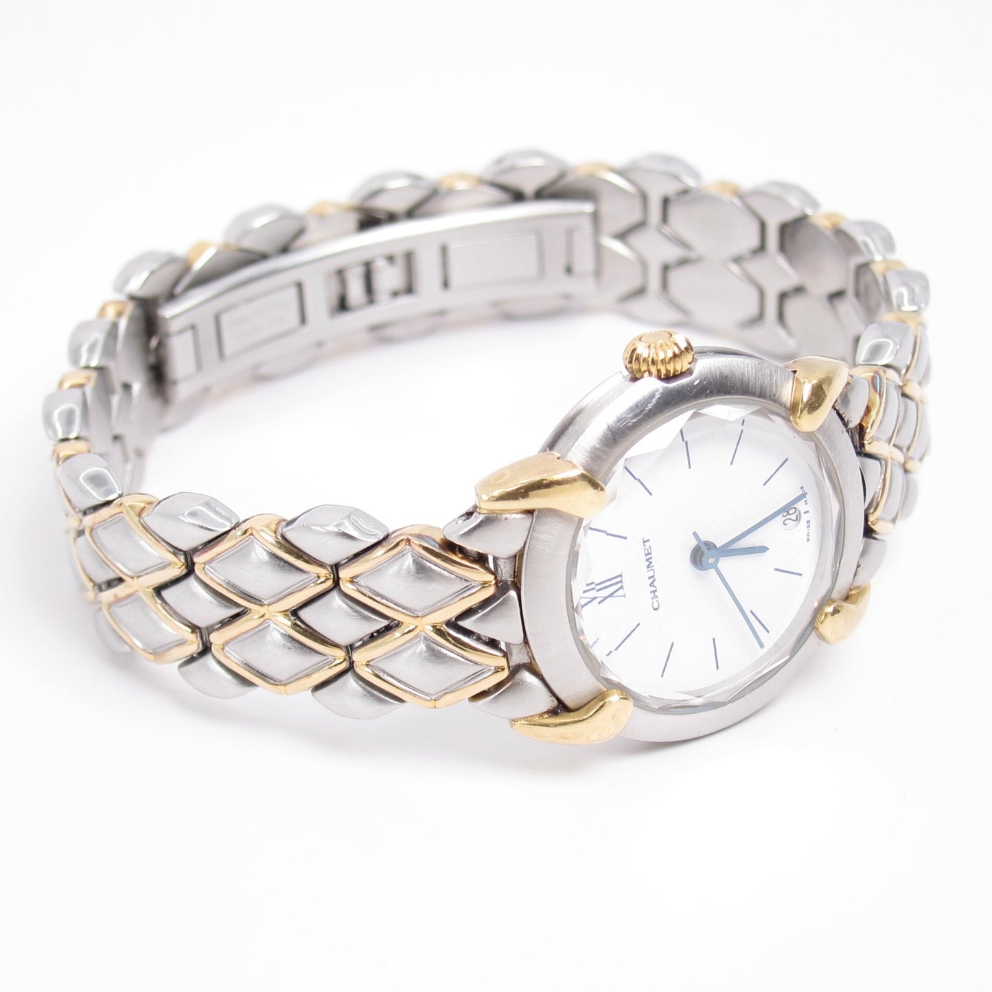 Chaumet Vintage Griffith Round White Face with Date Two Tone Watch
