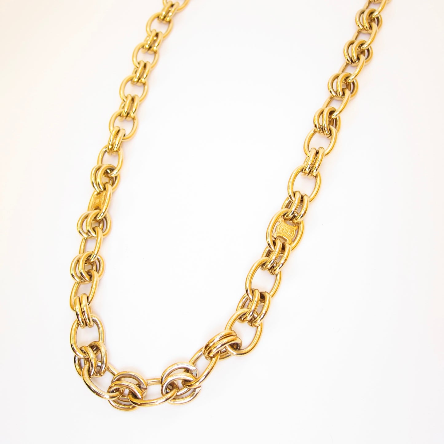 Celine Vintage Triomphe Golden Long Necklace